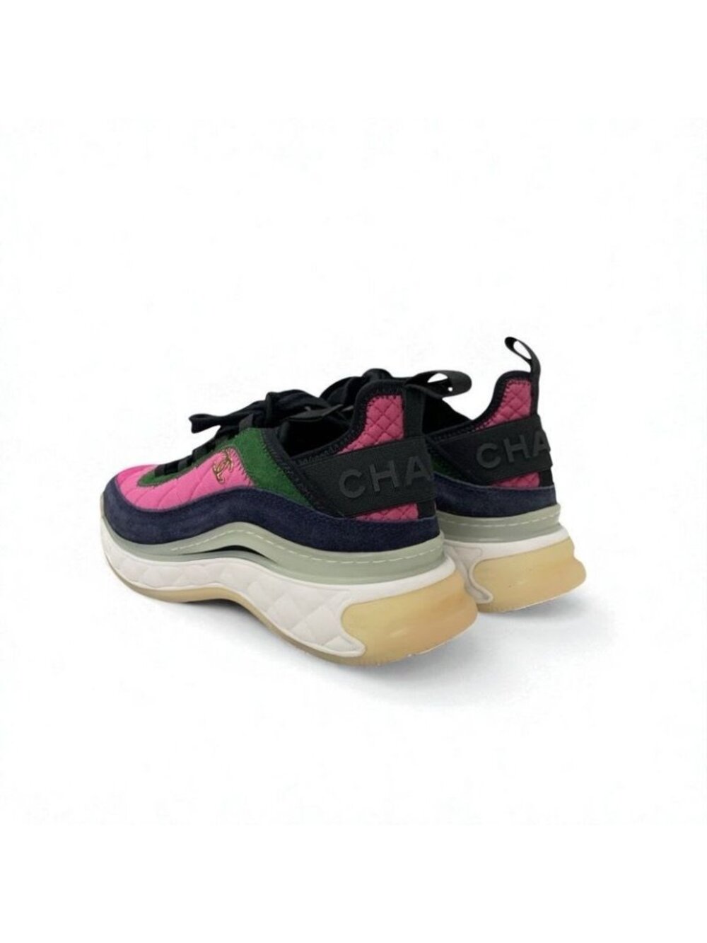 Chanel Sneakers Shoes Fabric Suede Pink Coco Mark Logo - Picture 4 of 9
